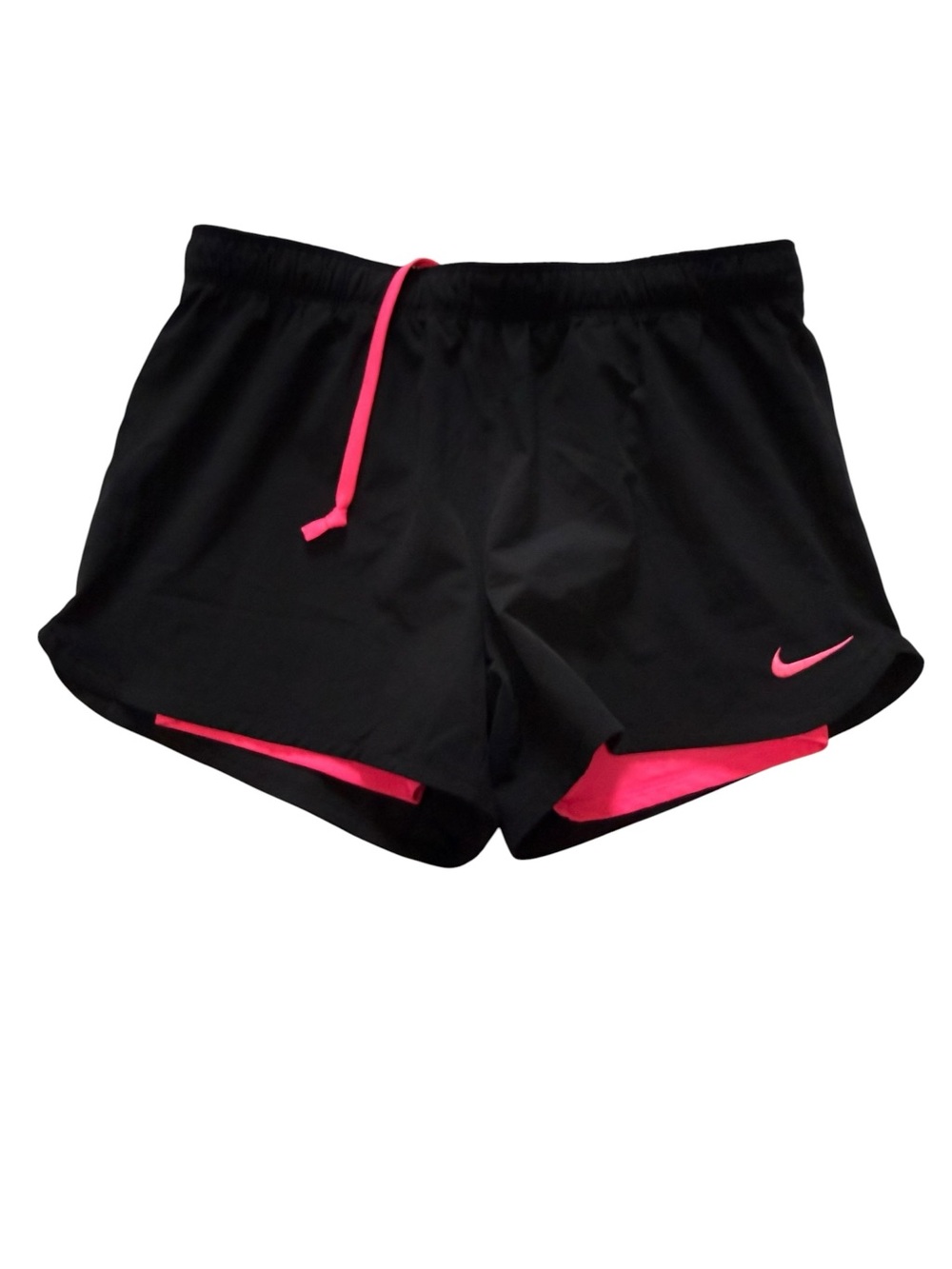 Nike Dri-FIT Black Pink 2-in-1 Running Shorts Built-In Shorts Liner Size M